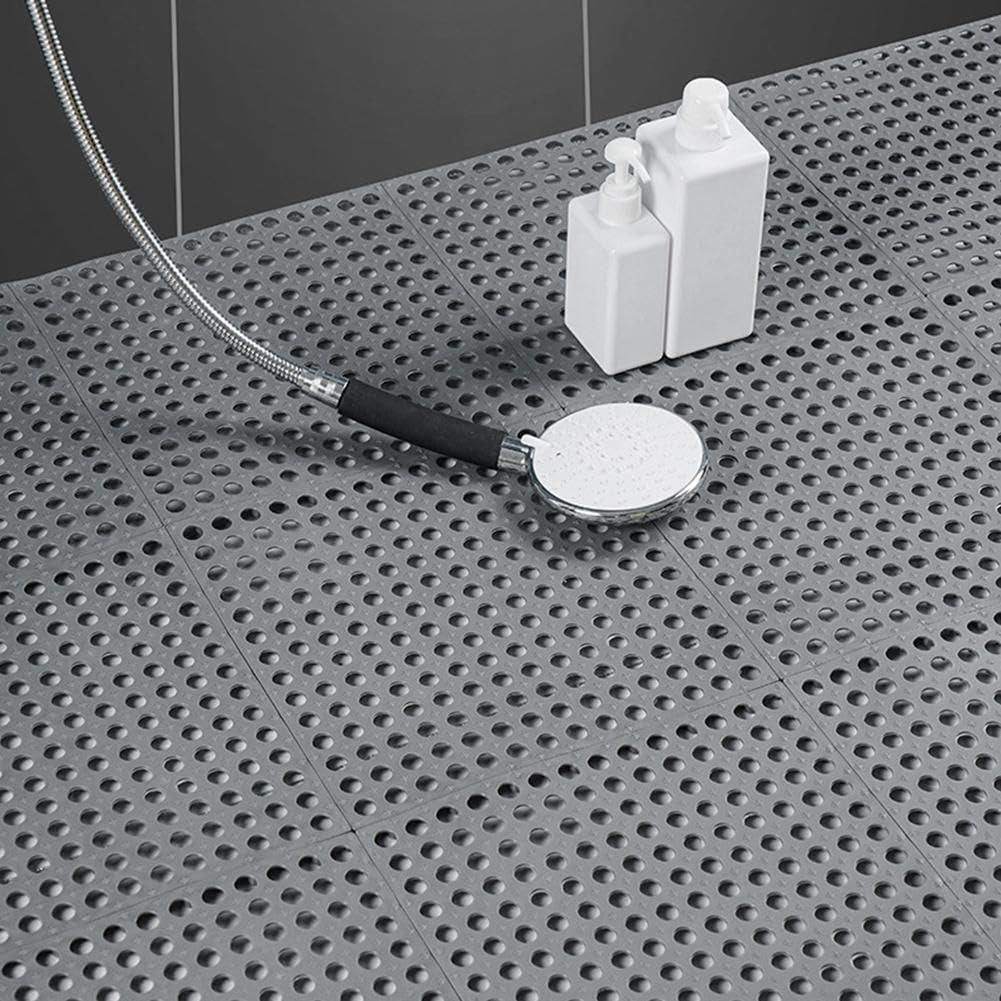 Bathroom Anti-Slip Tile Mats 🛁 (Pack of 4) – Waterproof & Interlocking