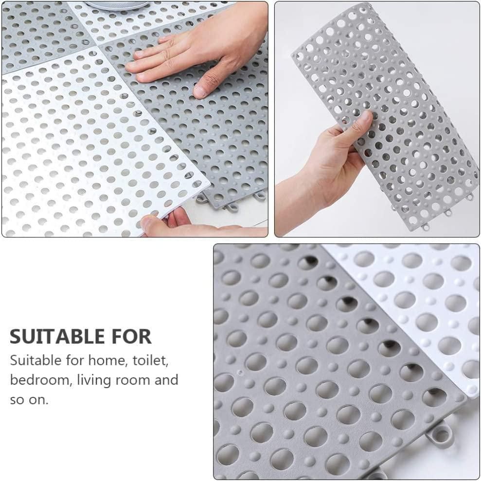 Bathroom Anti-Slip Tile Mats 🛁 (Pack of 4) – Waterproof & Interlocking