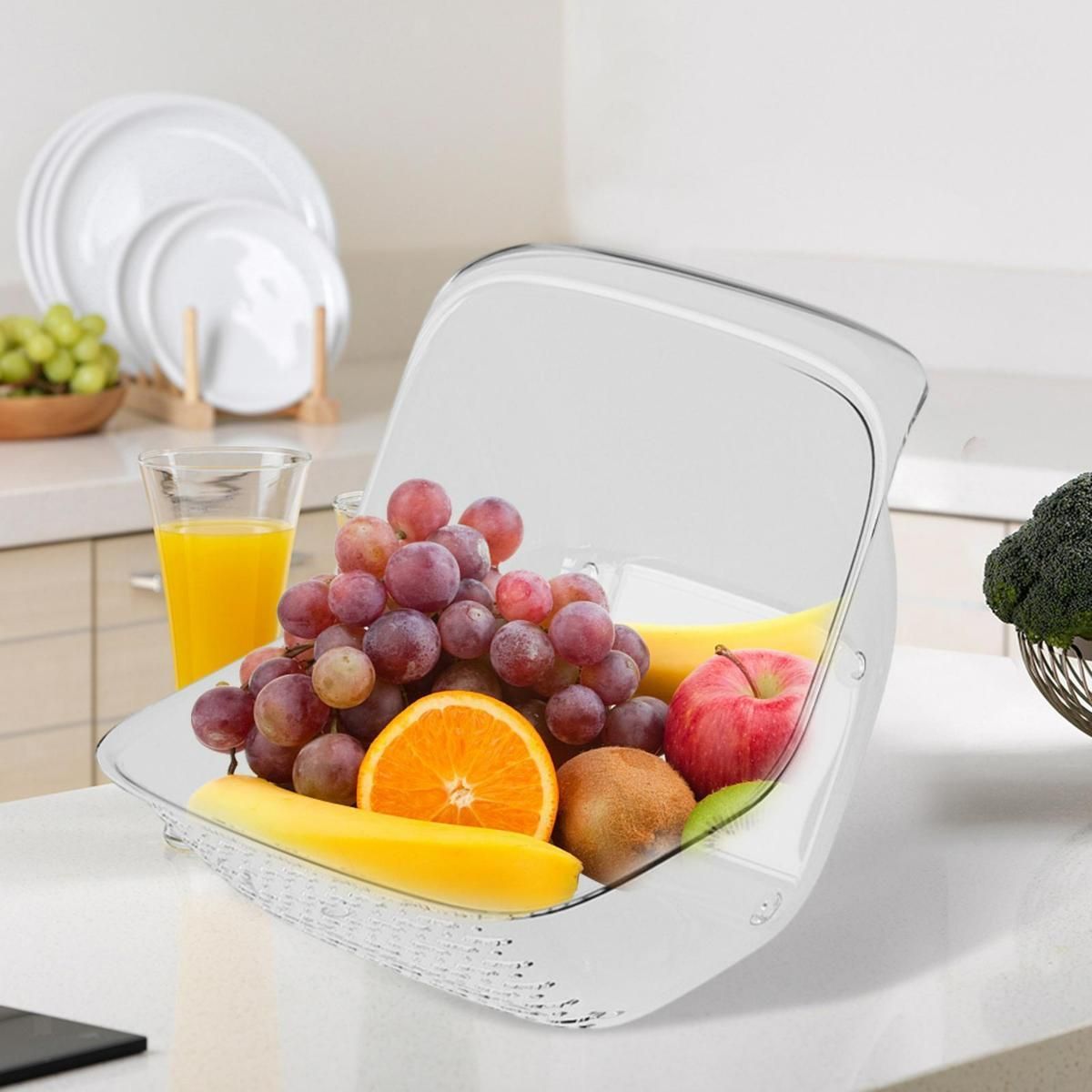 Kitchen Strainer Drain Basket – Wash, Rinse & Store with Ease 🍓🥬✨