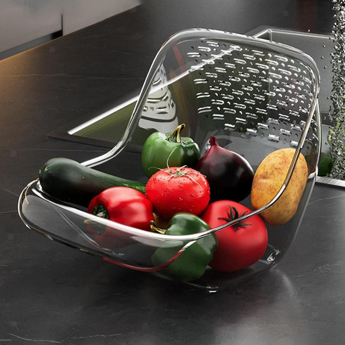 Kitchen Strainer Drain Basket – Wash, Rinse & Store with Ease 🍓🥬✨