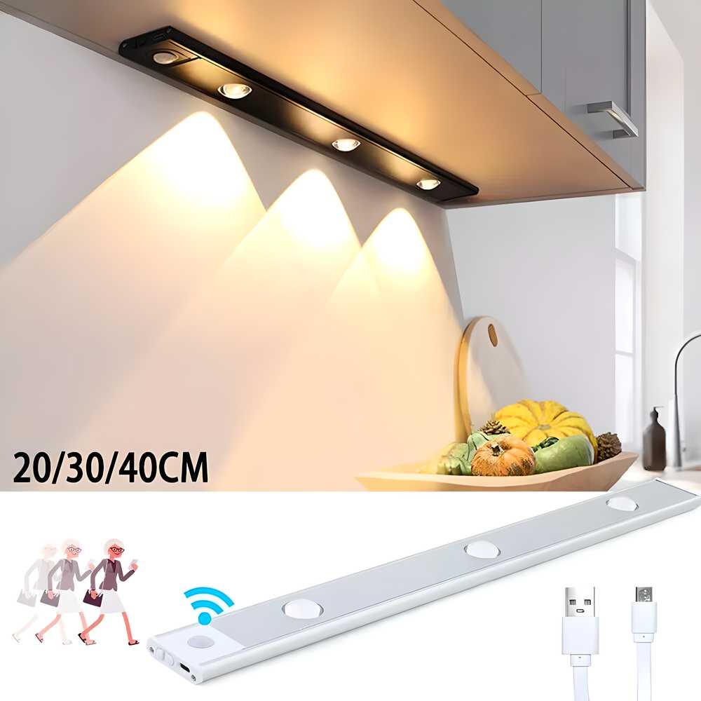 LED PIR Motion Sensor Cabinet Light – USB Rechargeable, Wireless & Smart ✨