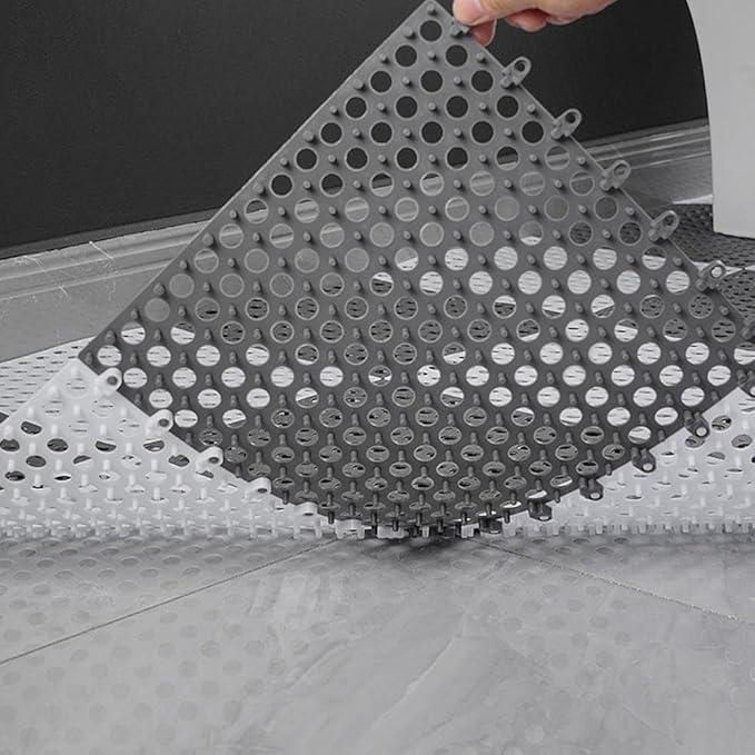 Bathroom Anti-Slip Tile Mats 🛁 (Pack of 4) – Waterproof & Interlocking